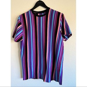 Vertical Striped Shirt, purple, pink, medium